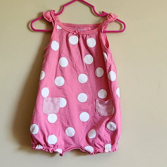 Carter's Baby Girl Polka Dot Crab Embroidered Romper Size 18 Months - Picture 2 of 5